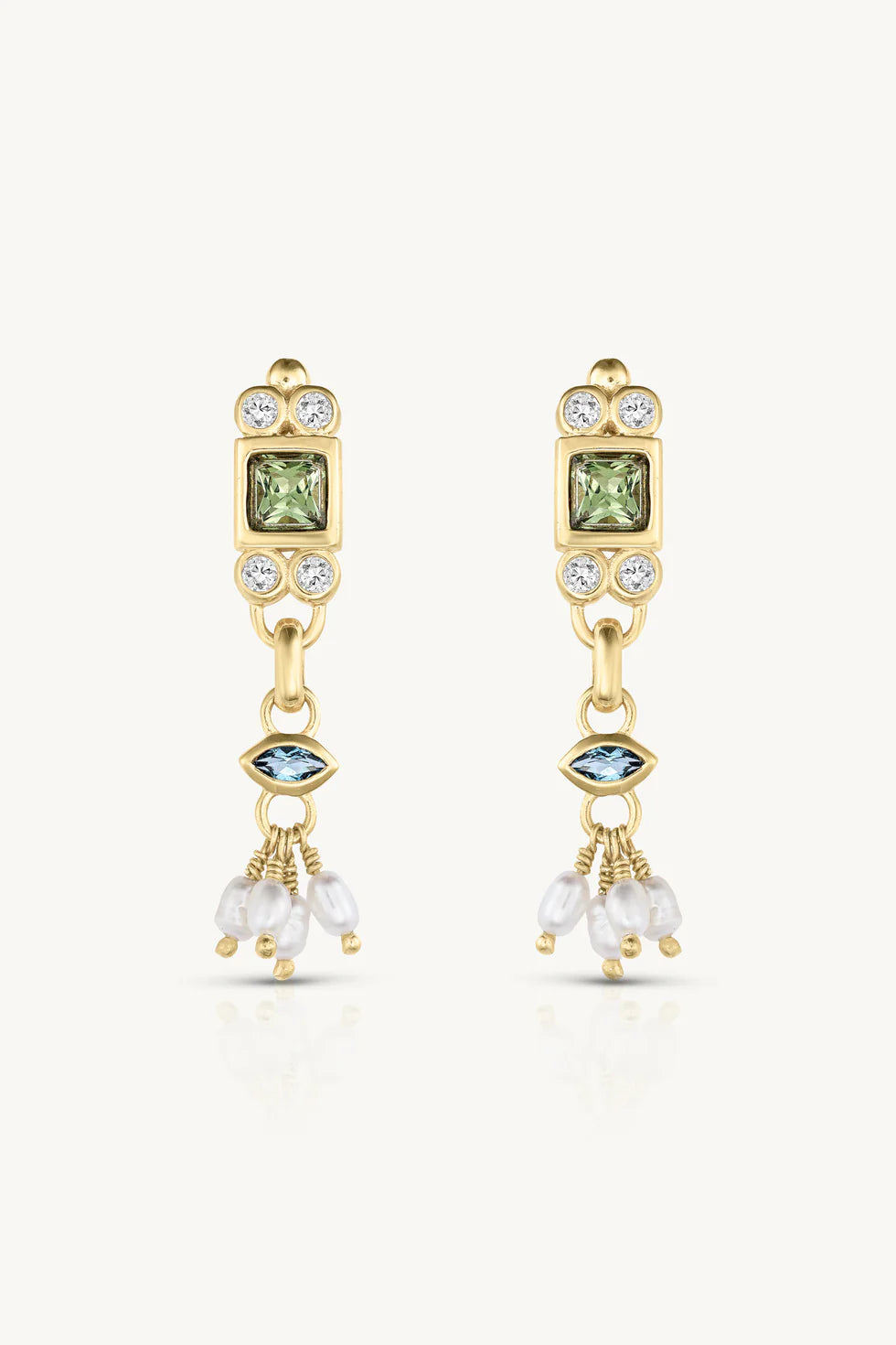 Toni May Azure Apatite Gold Earrings