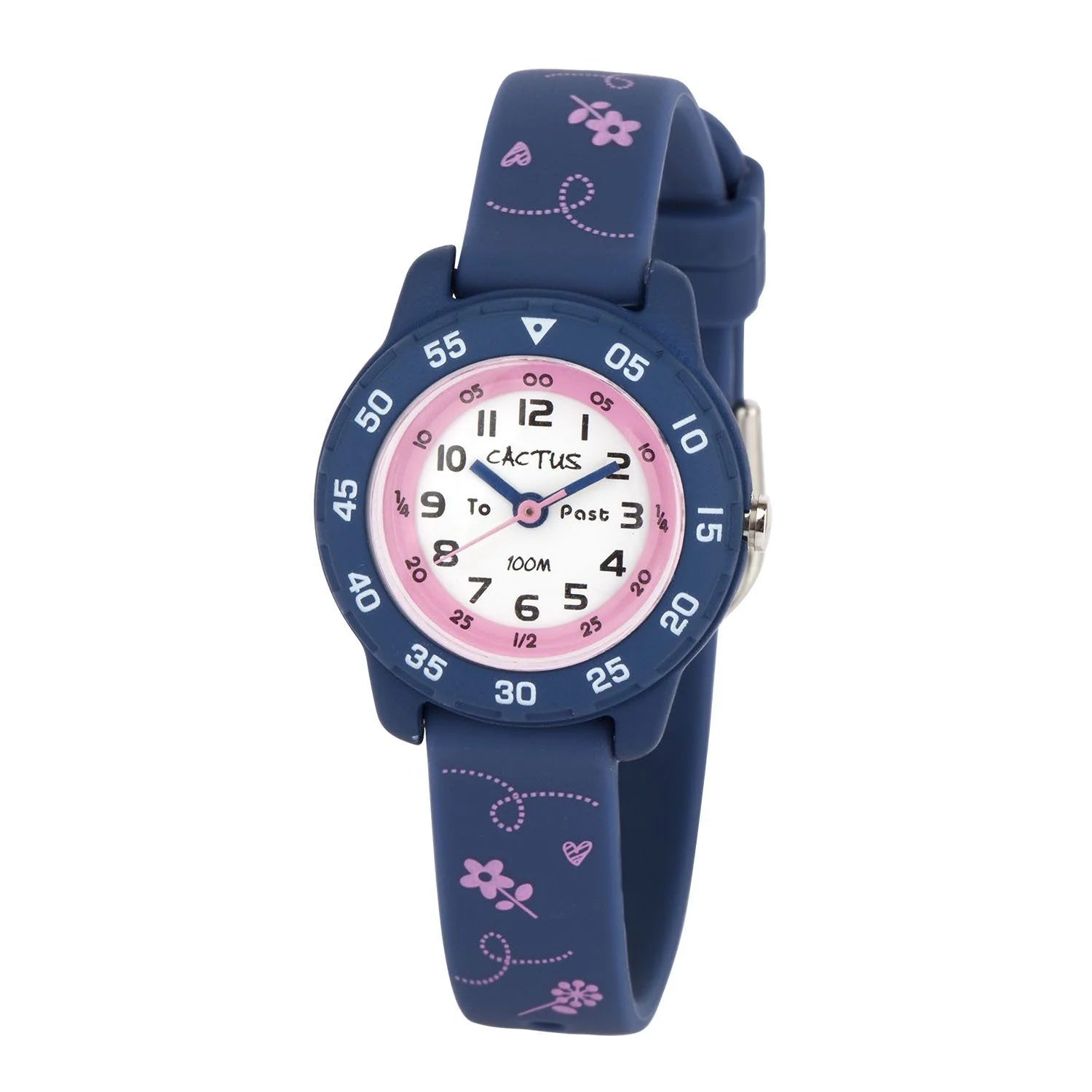 Cactus Junior Time Teacher Blue & Pink flowers