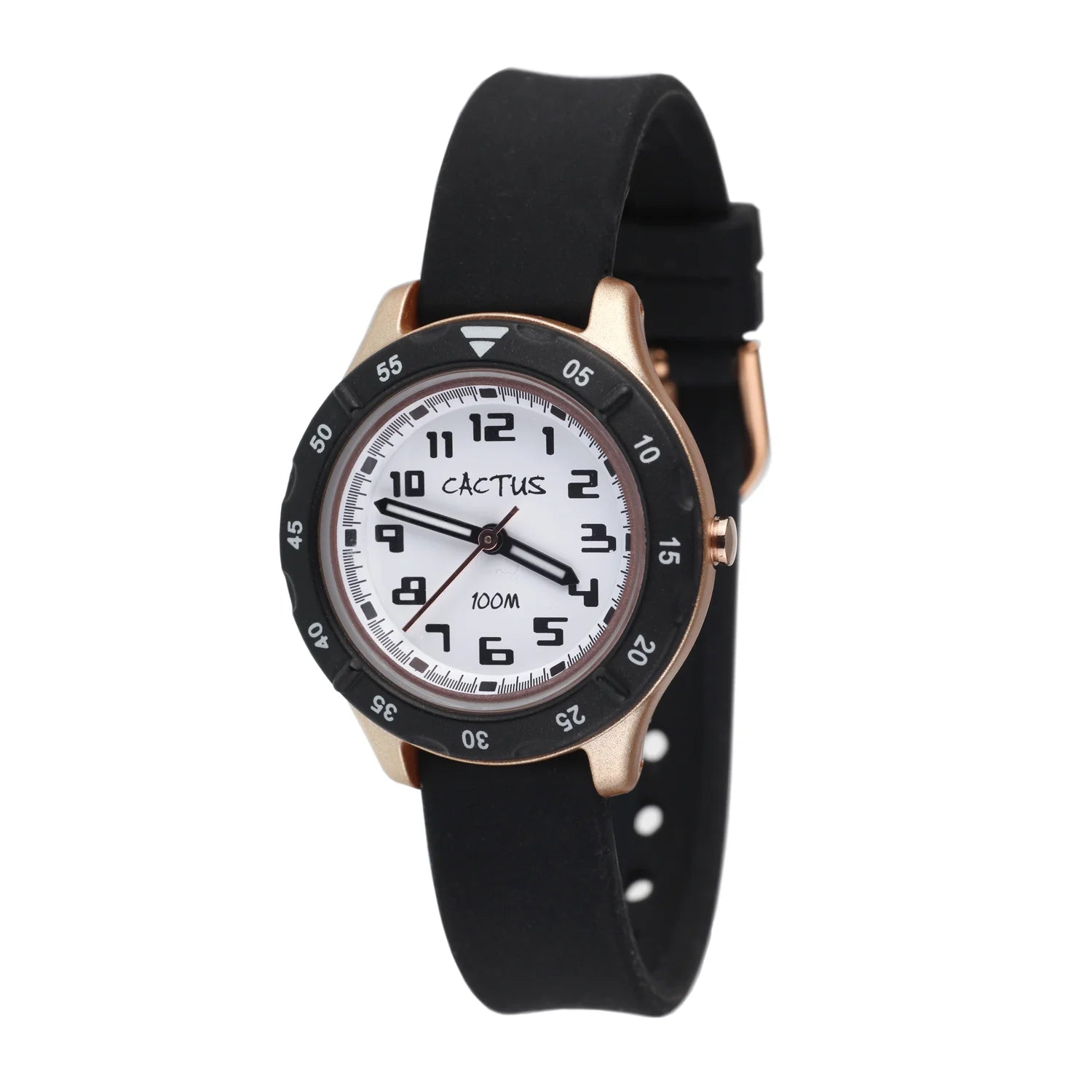 Cactus Urban - Kids Waterproof Watch - Black & Rose Gold