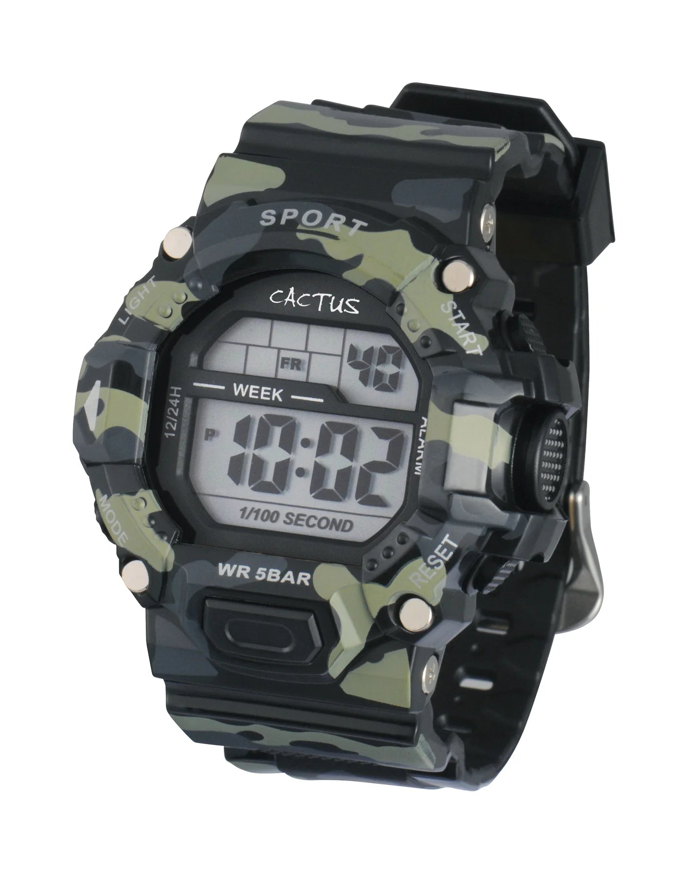 Cactus Explorer - Kids Camouflage Digital Watch - Green Black