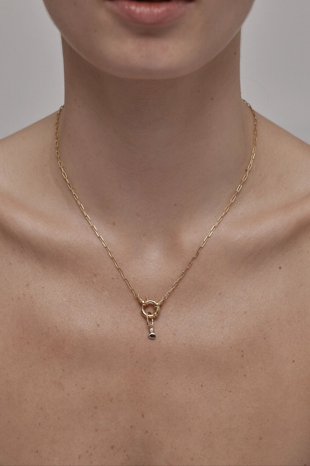 Toni May September Sapphire Petite Gold Charm