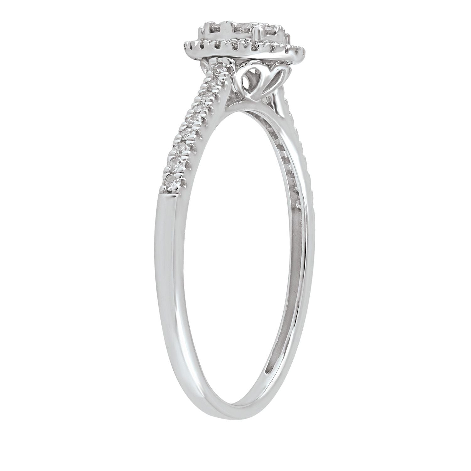 9ct White Gold Diamond 0.25ct Round Cluster Ring