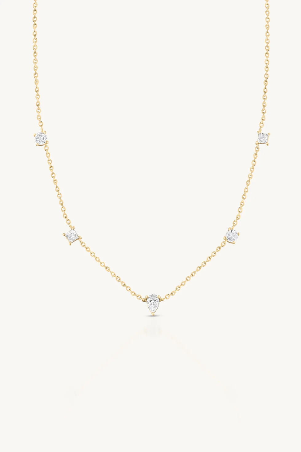 Toni May Clover White Topaz Gold Necklace