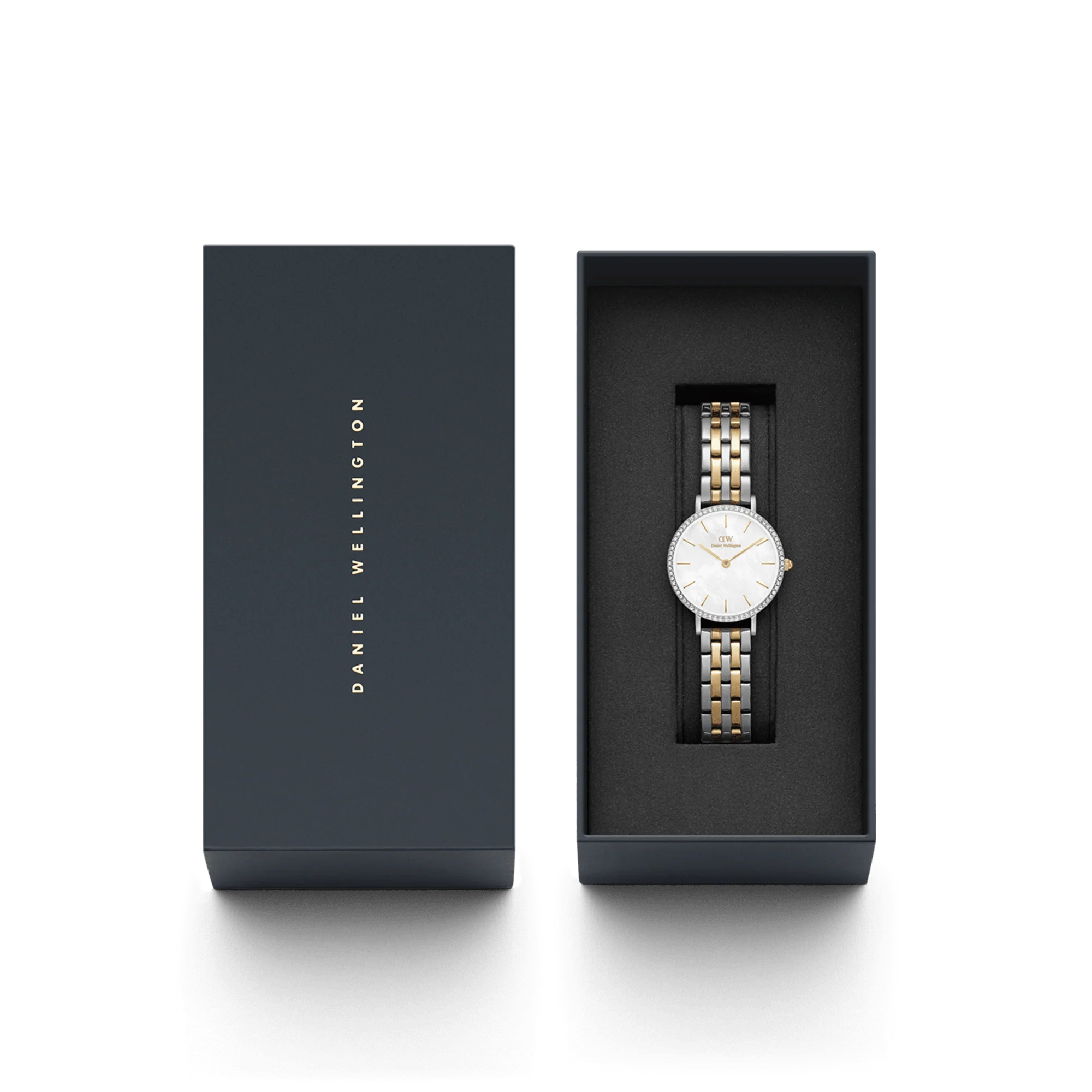 Daniel Wellington Petite Lumine Bezel 5-Link Two-Tone MOP