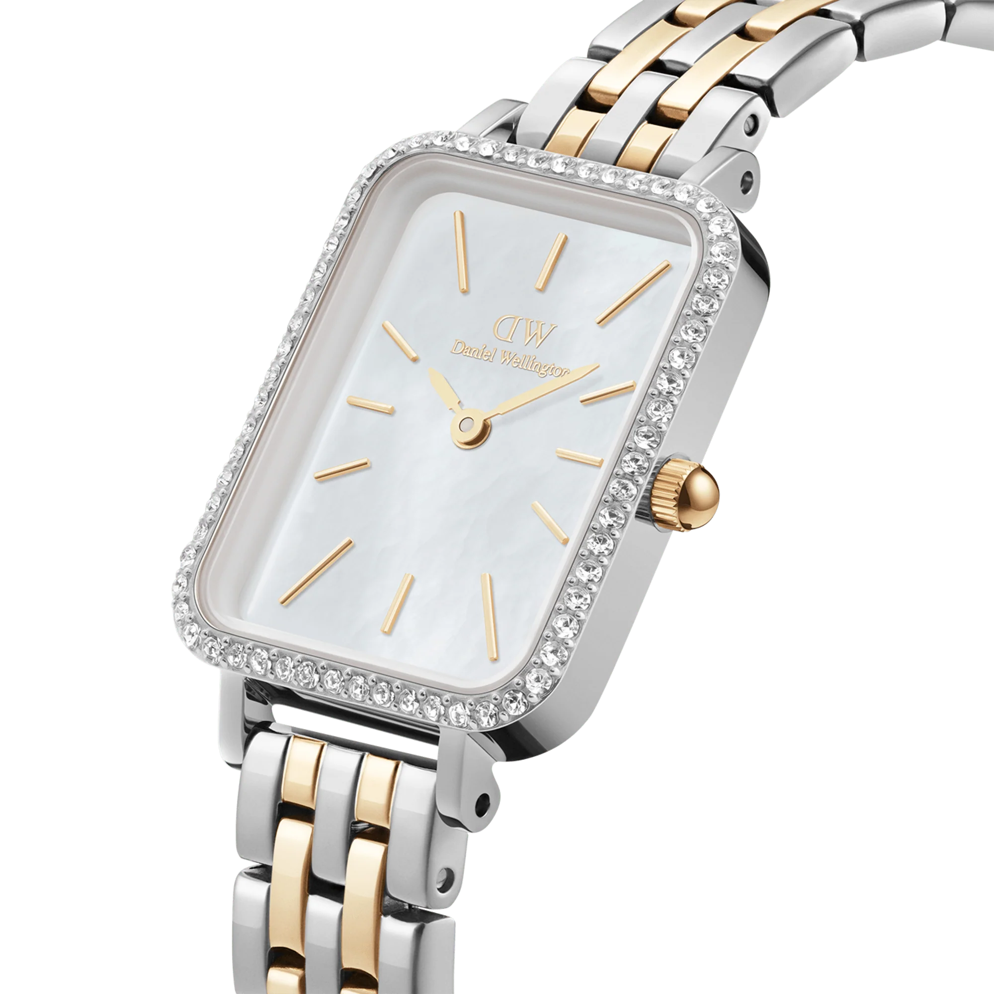 Daniel Wellington Quadro Lumine Bezel 5-Link Two-Tone MOP