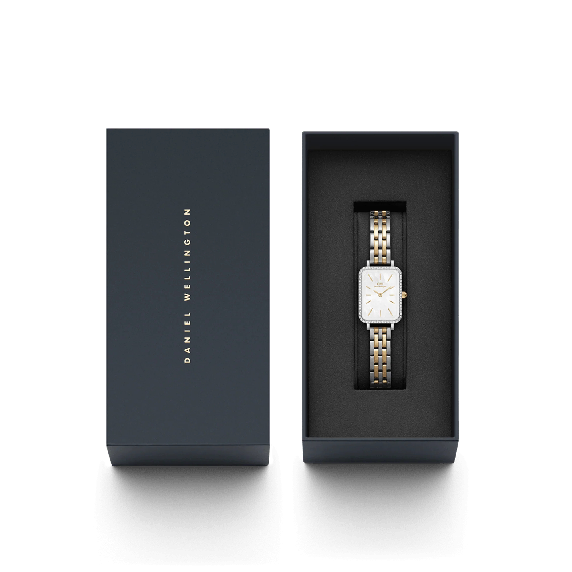 Daniel Wellington Quadro Lumine Bezel 5-Link Two-Tone MOP