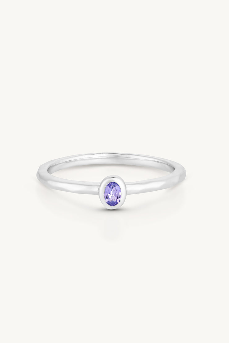 Toni May Petite December Tanzanite Silver Stacker
