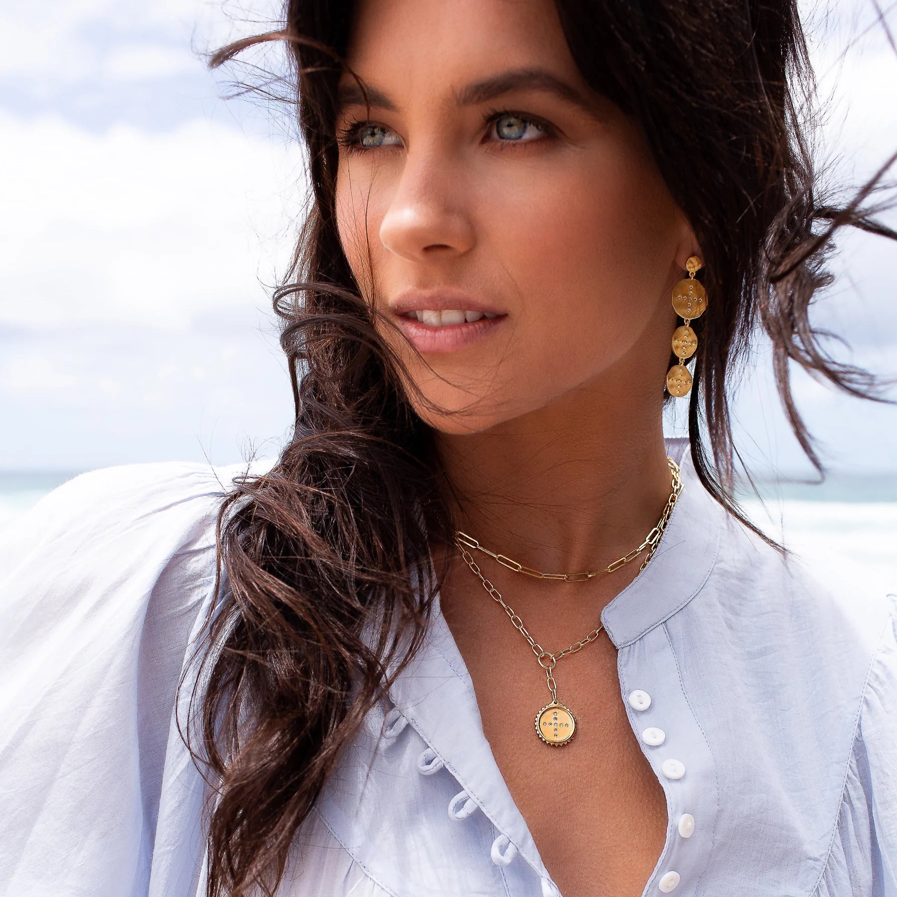 Murkani Halcyon Drop Necklace in 18kt Yellow Gold Plate
