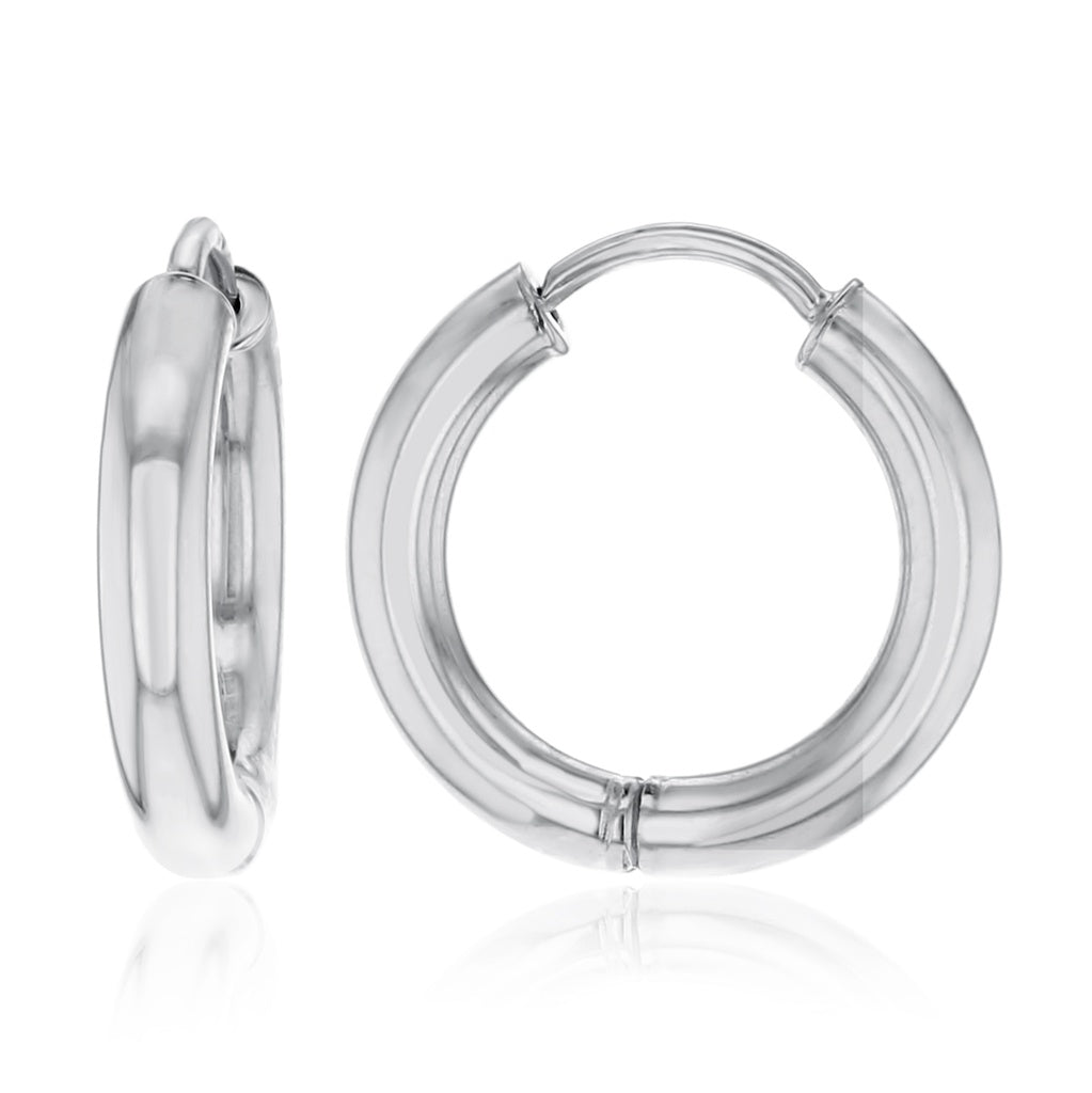 9CT White Gold 10mm Huggies