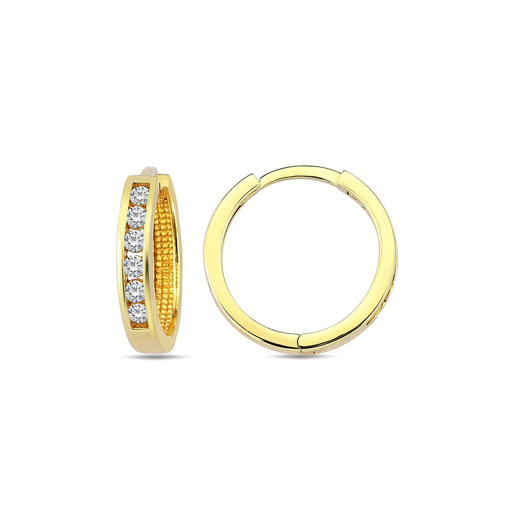 9CT Yellow Gold Set 12mm Huggies