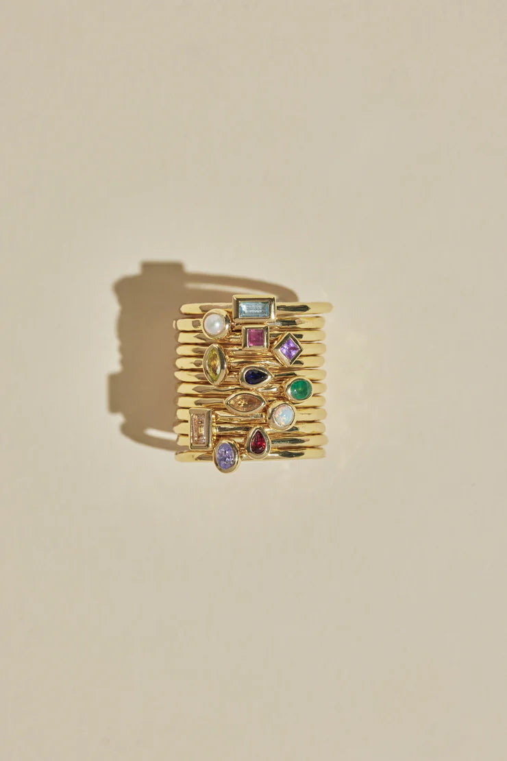 Toni May Petite April Topaz Gold Stacker