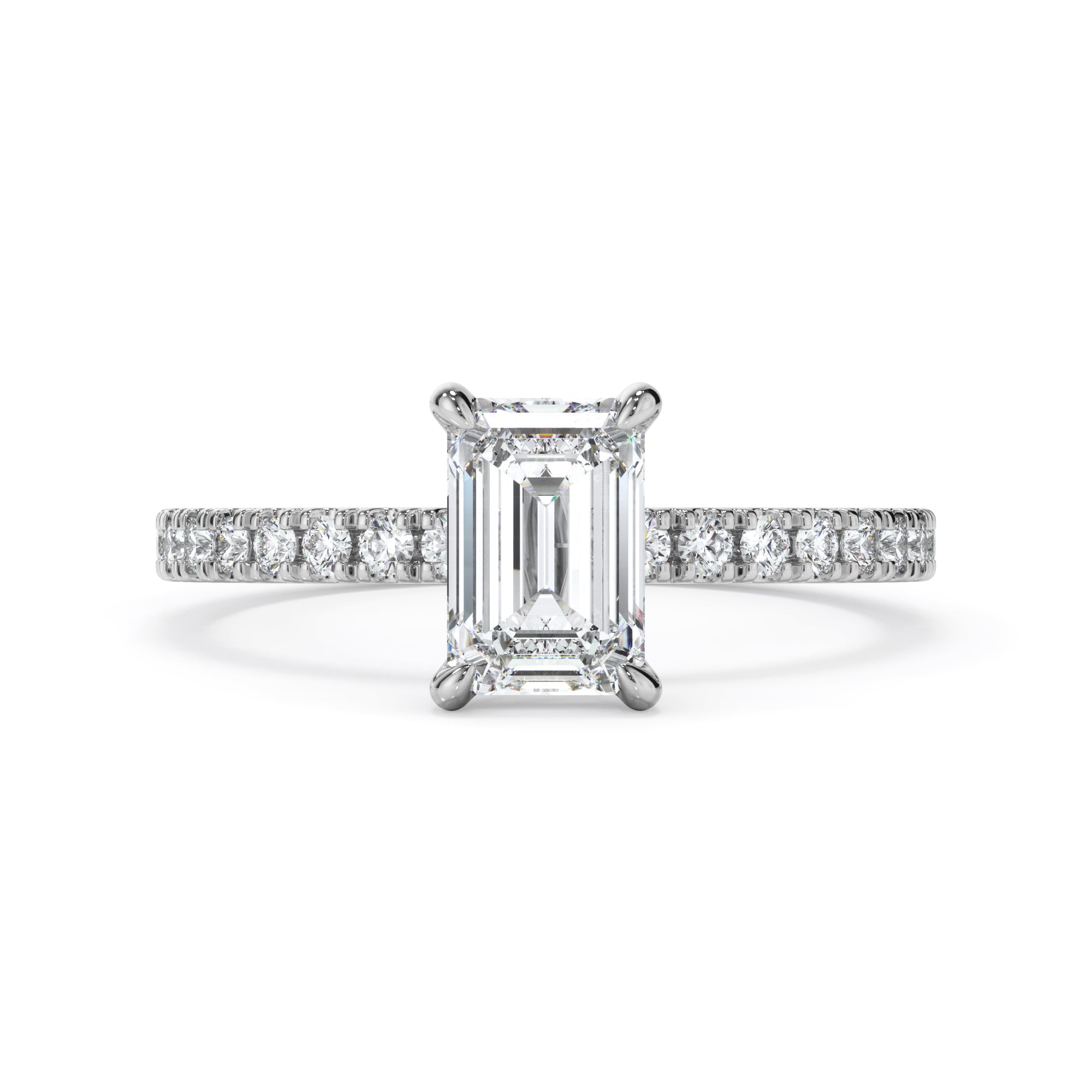 18ct White Gold Emerald Cut Diamond Ring