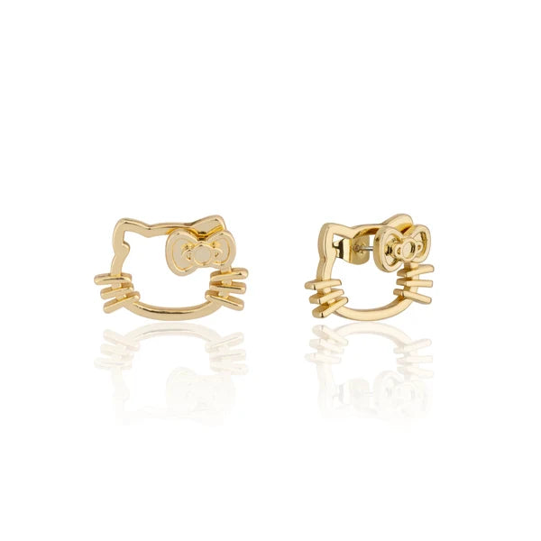 Couture Kingdom -Sanrio Hello Kitty Outline Hoop Stud Earrings Gold