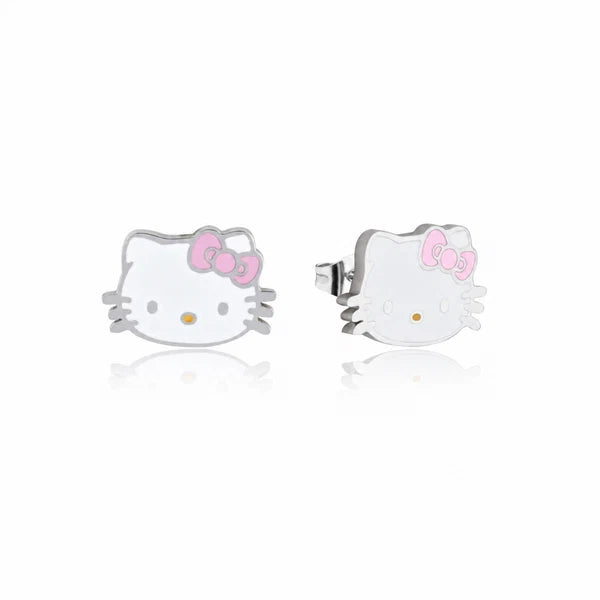 Couture Kingdom - ECC Sanrio Hello Kitty Pink Bow Stud Earrings Silver