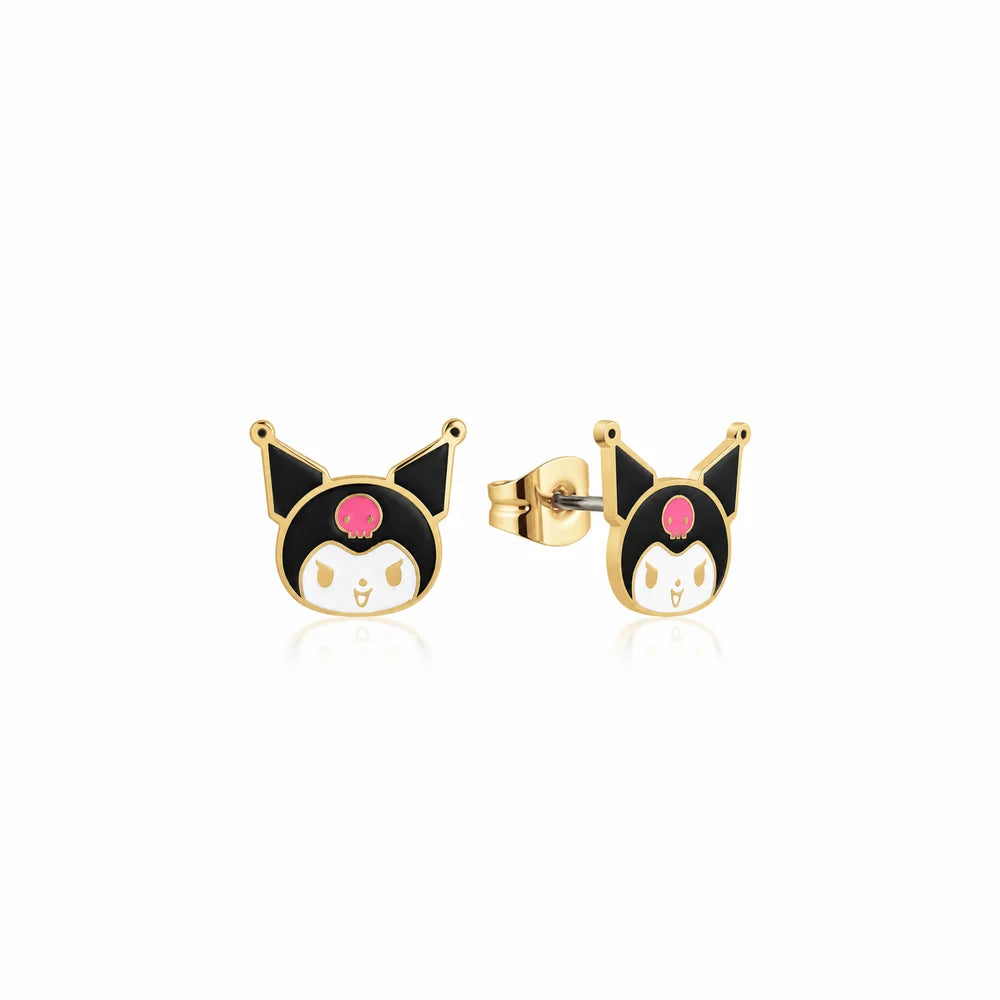 Couture Kingdom - ECC Sanrio Kuromi Head Stud Earrings Gold