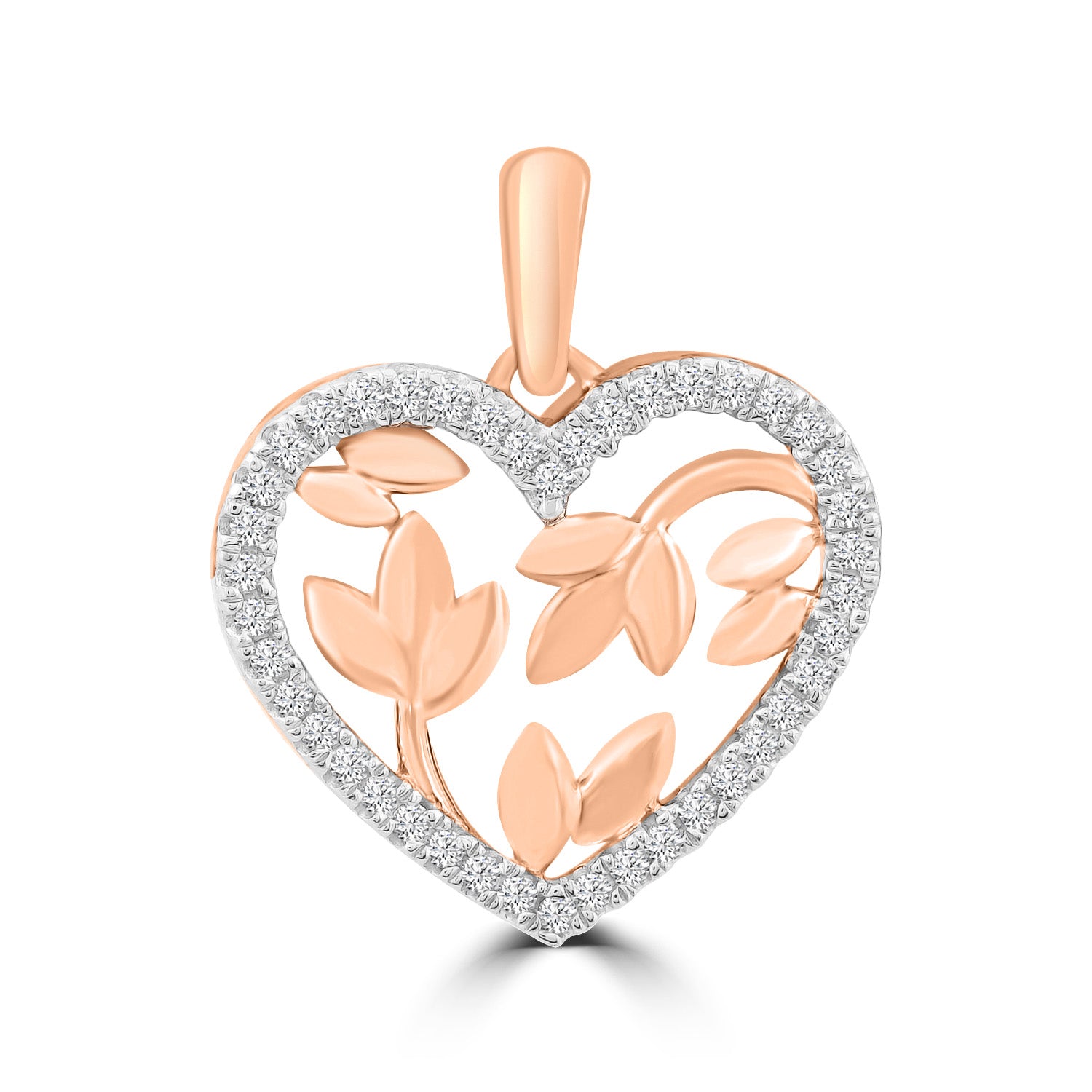 9ct Rose gold Diamond Heart Pendant 0.12ct