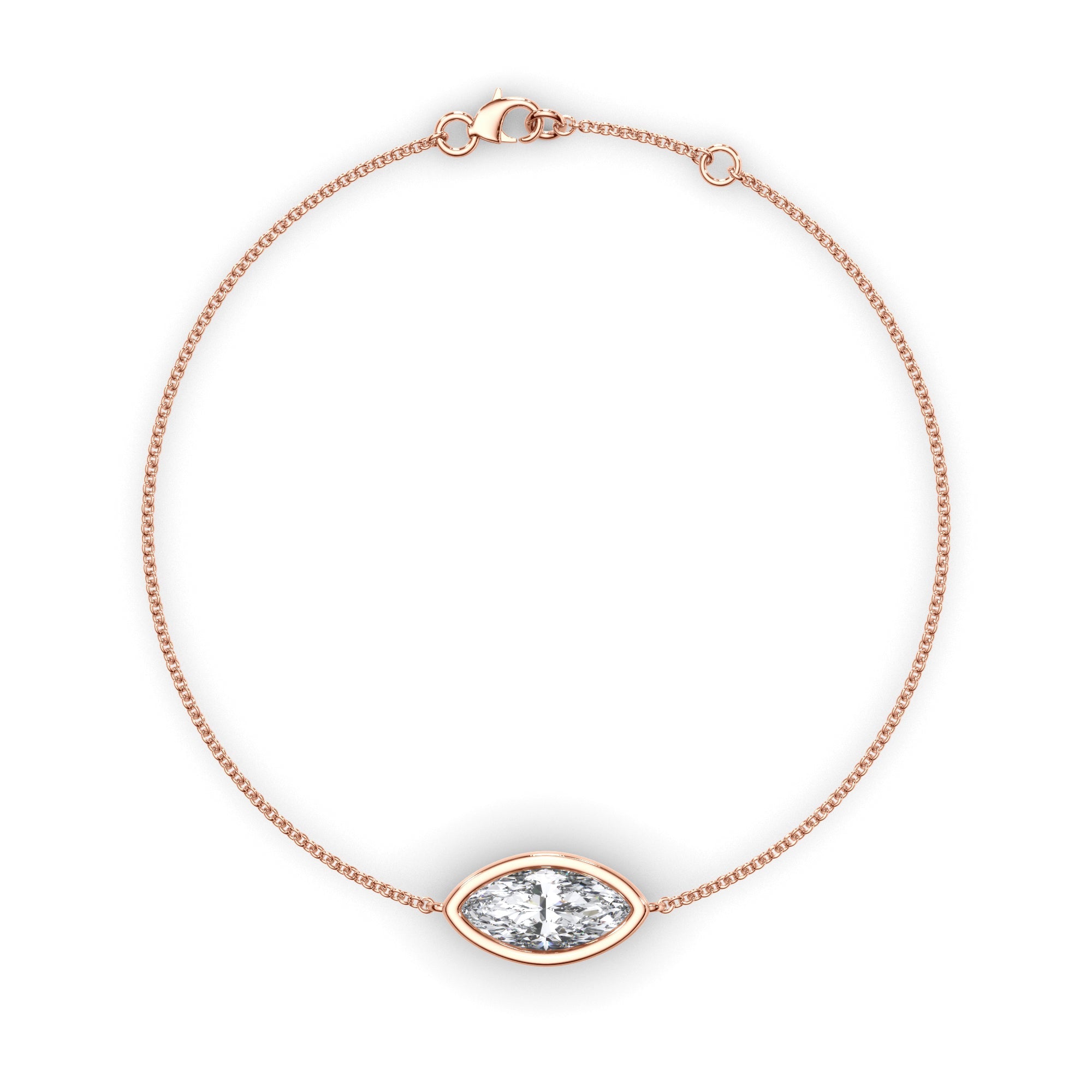 Marquise Cut Diamond Bezel Set Bracelet
