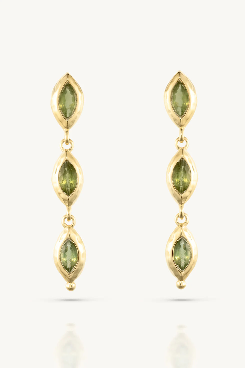 Toni May Isabella Marquise Apatite Gold Earrings