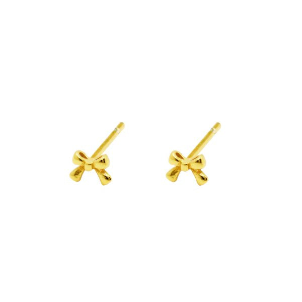 Gold Plated Mini Bow Stud Earrings