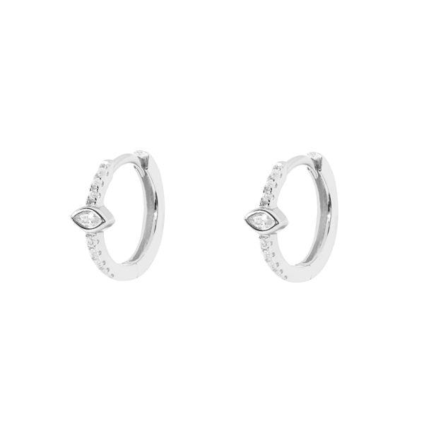 Sterling Silver Cubic Zirconia Huggie Earrings
