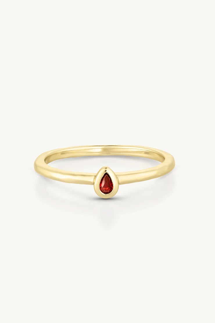 Toni May Petite January Garnet Gold Stacker