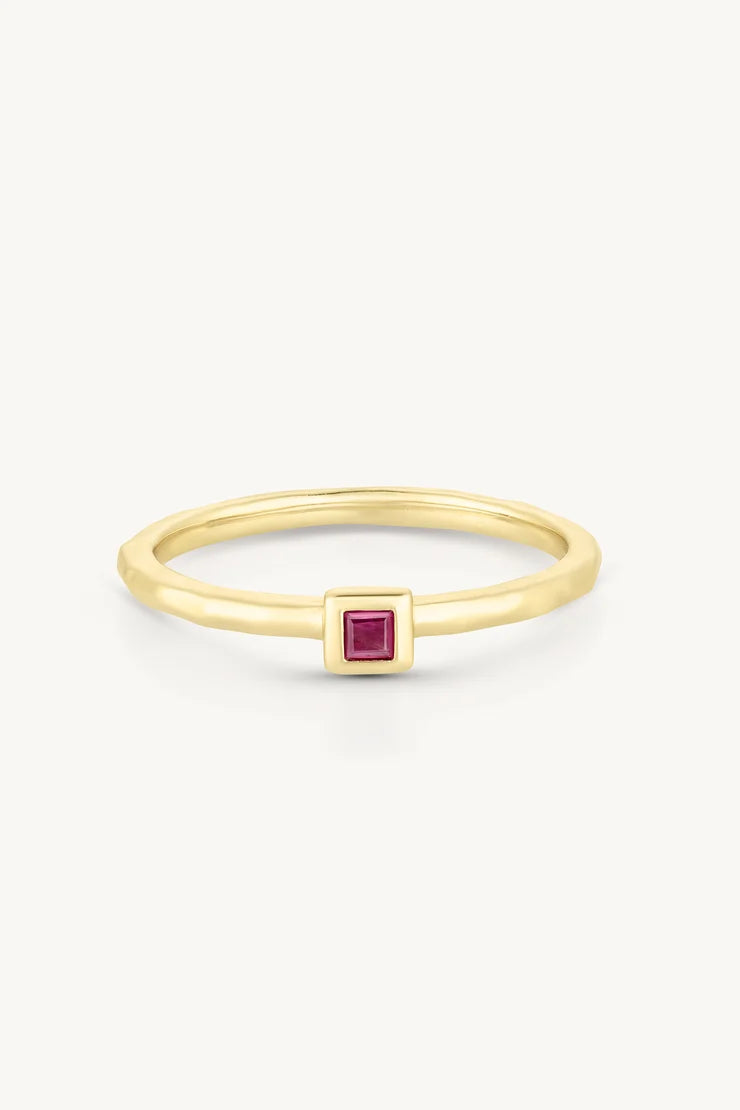 Toni May Petite July Ruby Gold Stacker