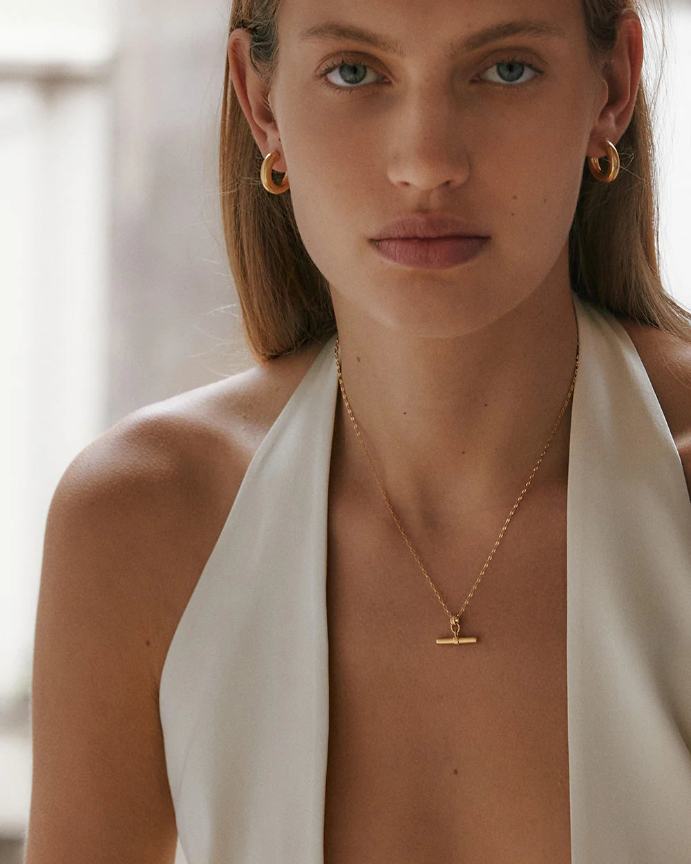 Kirsten Ash Roam T-Bar Necklace Gold