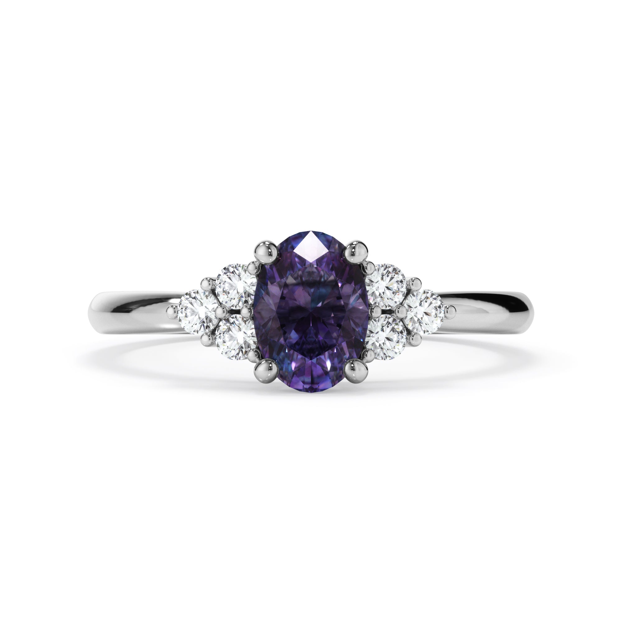 18ct White Gold Alexandrite and Diamond Dress Ring