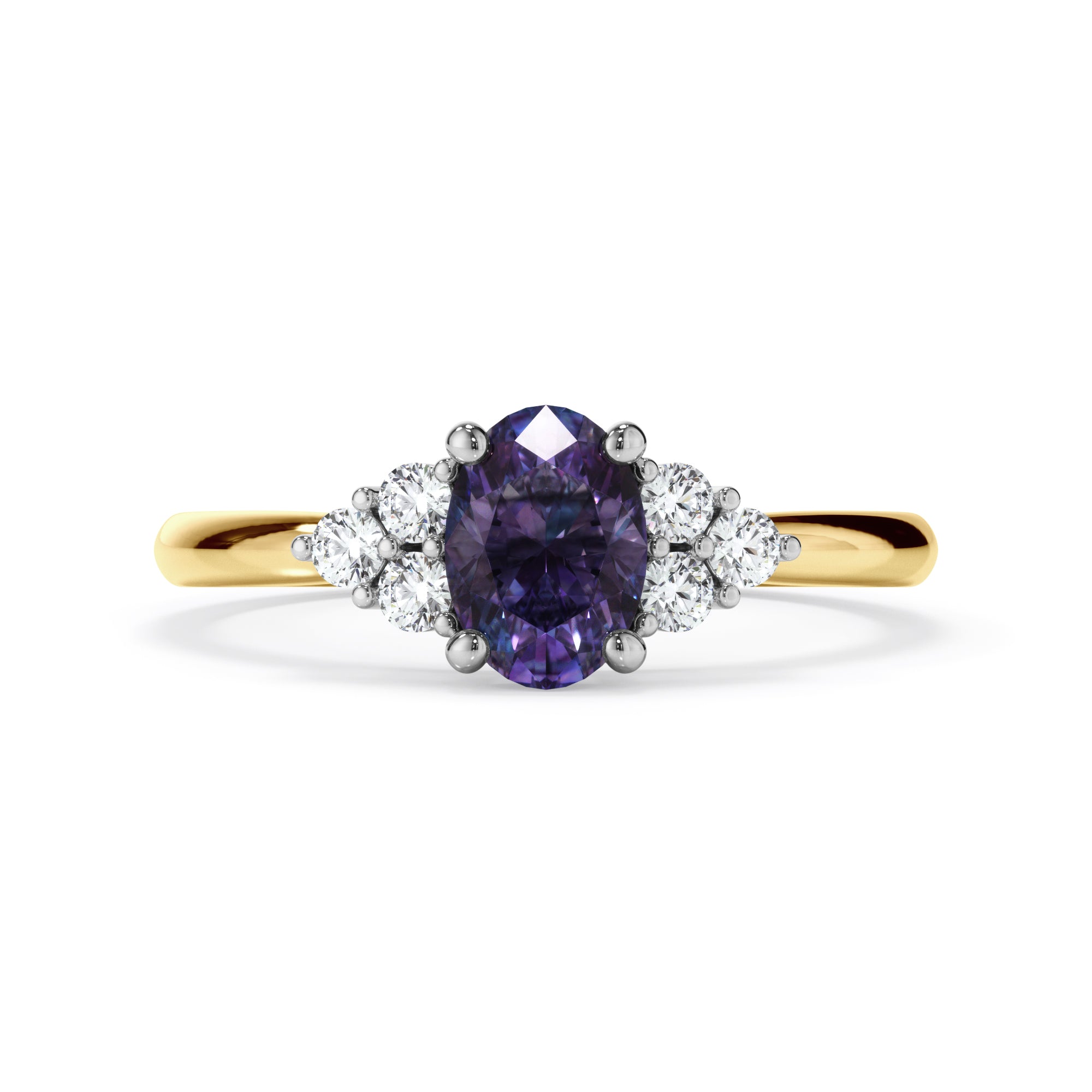 18ct Yellow Gold Alexandrite and Diamond Dress Ring