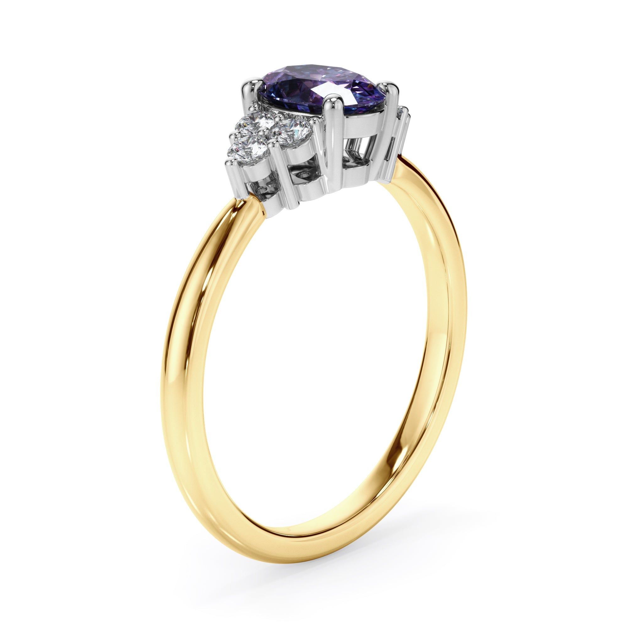 18ct Yellow Gold Alexandrite and Diamond Dress Ring