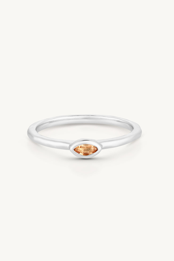 Toni May Petite November Citrine Silver Stacker