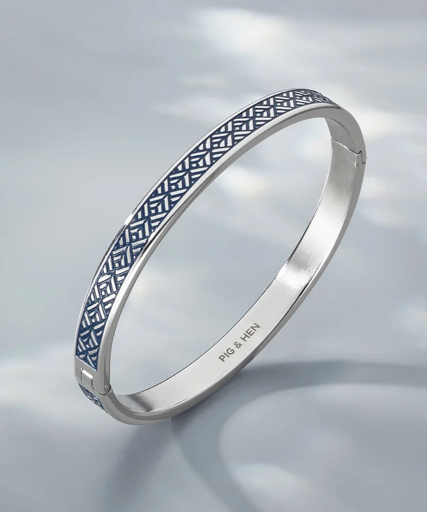 Pig and Hen Navarch 9mm Bracelet Striato Silver