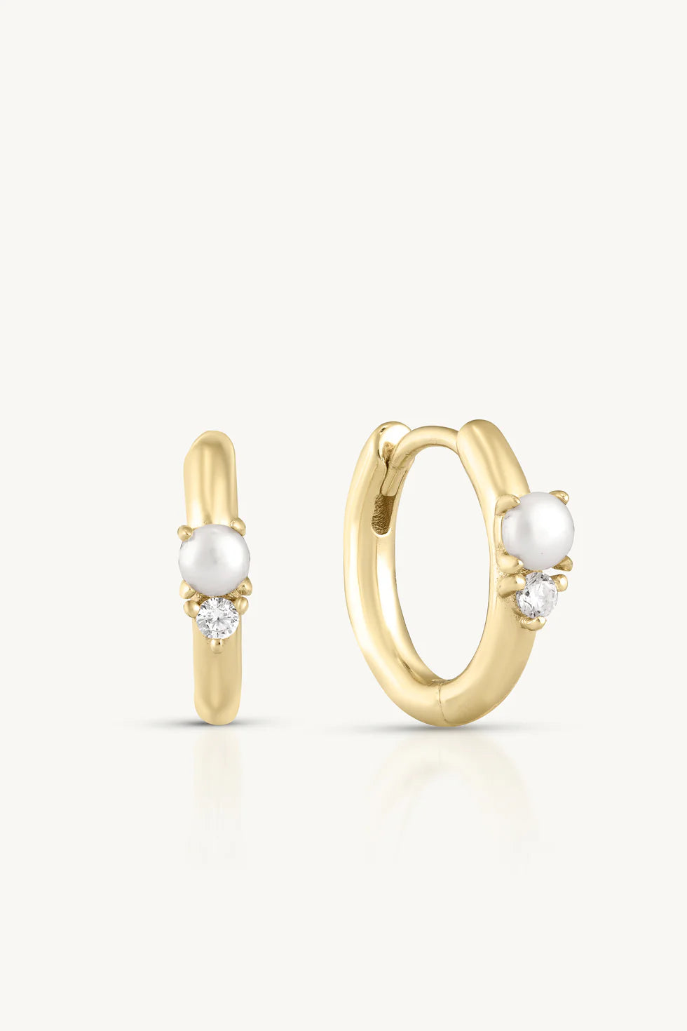 Toni May Pearl Gold Huggies