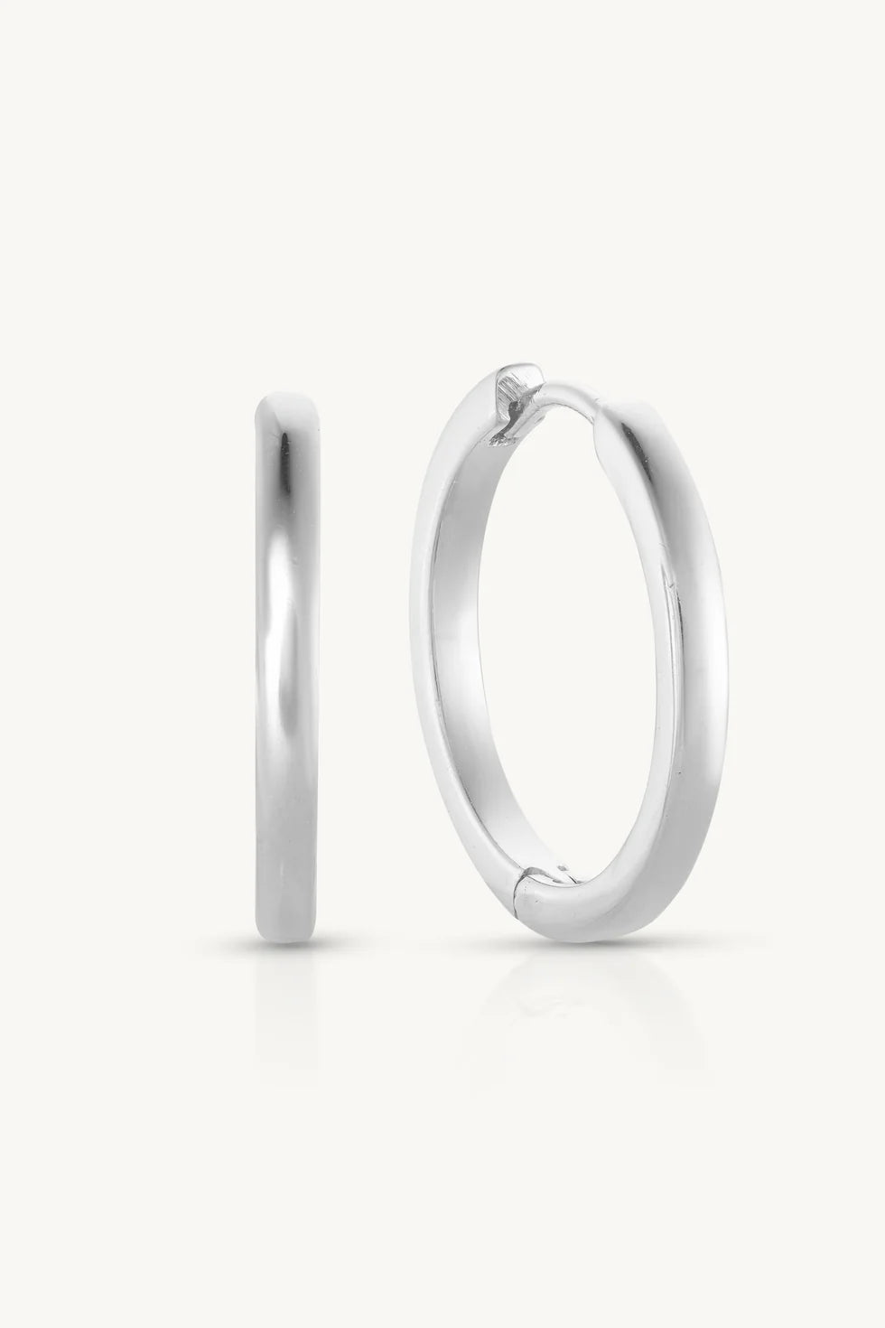Toni May Polished Silver Huggies Small, Medium and Large
