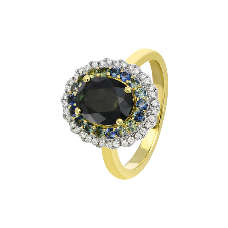 Sapphire Dreams Double Halo Ring