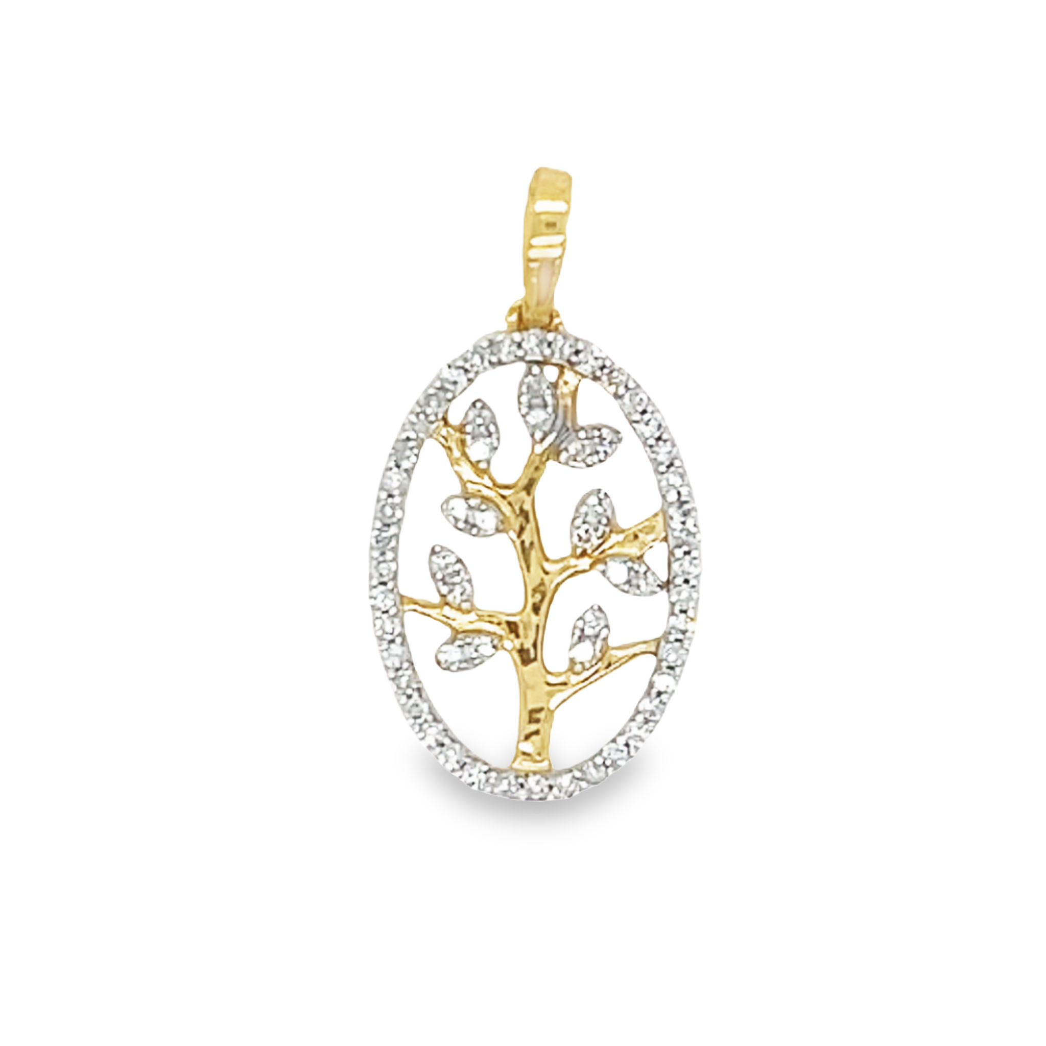 10ct Yellow Gold 0.20ct Diamond Tree of Life Pendant