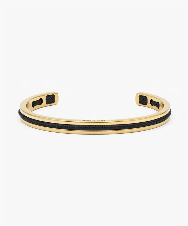 Pig & Hen Navarch 6mm Black | Gold cuff