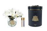 Cote Noire Luxury Round Magnolia Bouquet Ivory White Gold Badge