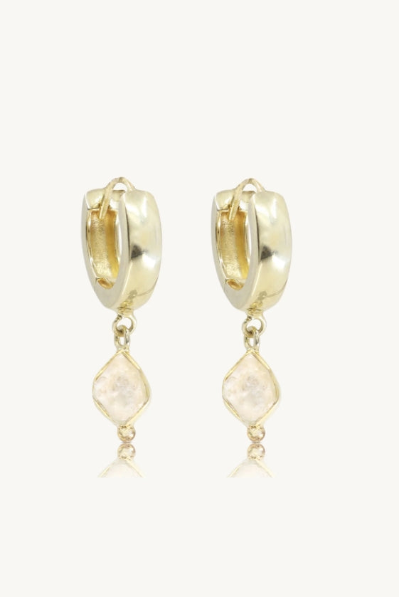 Toni May Herkimer Diamond Gold Huggies