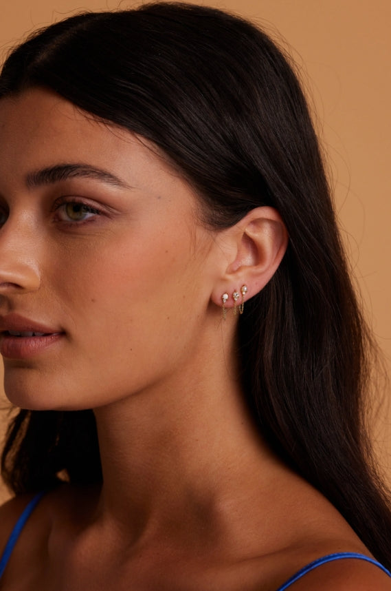 Toni May April Topaz Birthstone Gold Stud