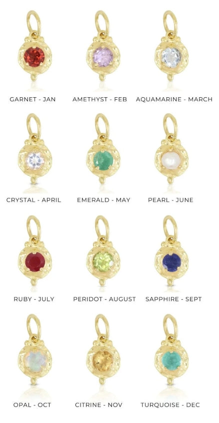 Toni May January Garnet Gold Birthstone Necklace Charm