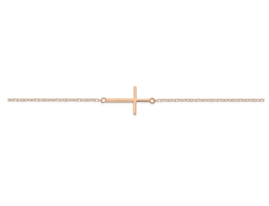 Sterling silver fine cross bracelet