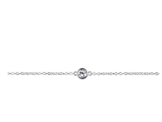 Sterling silver bracelet with bezel set CZ