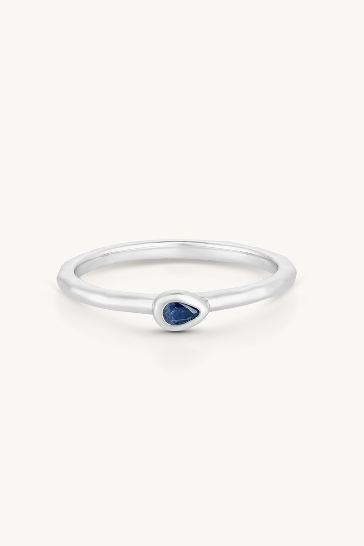 Toni May Petite September Sapphire Silver Stacker