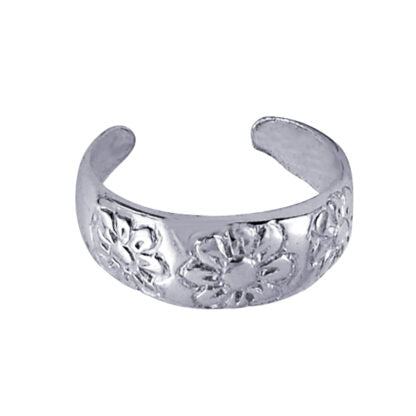 Sterling Silver Flower Toe Ring
