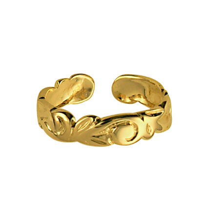 9ct Yellow Gold Scroll Toe Ring