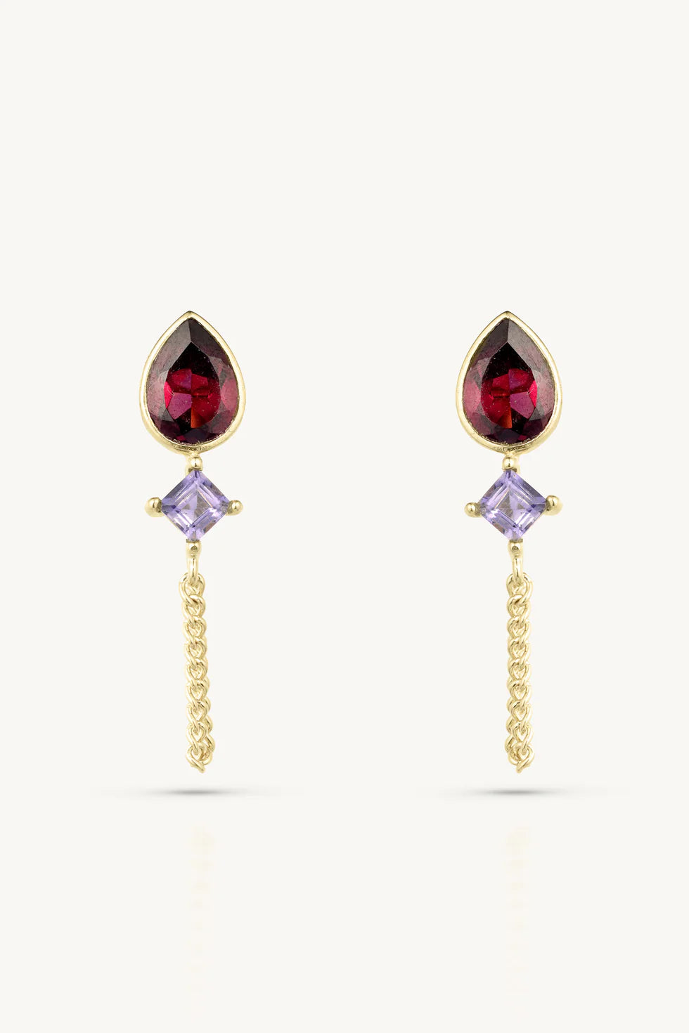 Toni May Valentina Gold Chain Stud Earrings