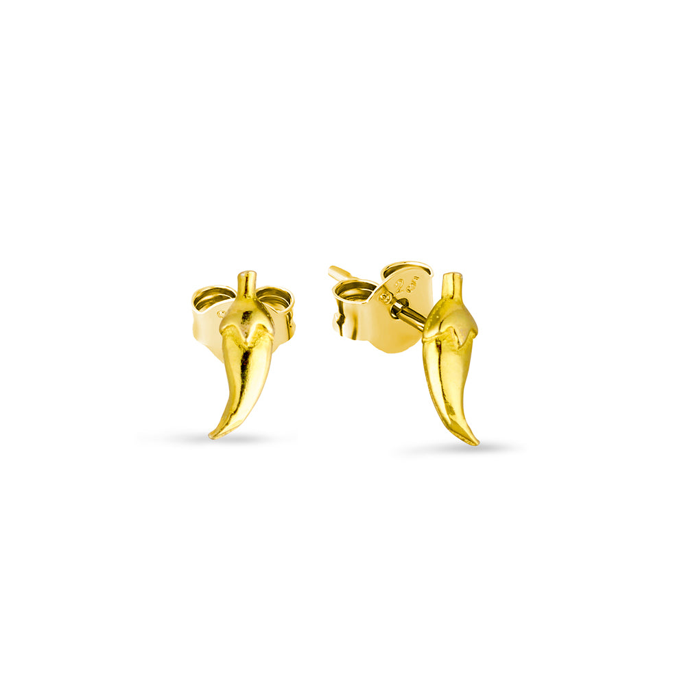Gold Plated Mini Chilli Pepper Stud Earrings