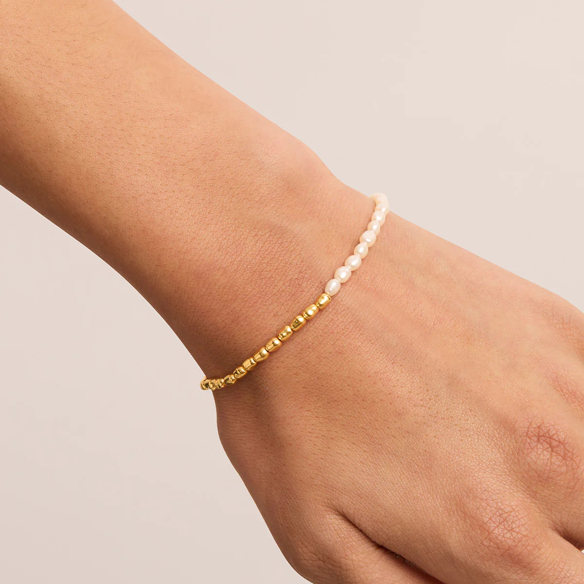 By Charlotte By Your Side Pearl Bracelet- Gold