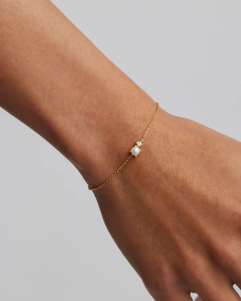 By Charlotte 18k Gold Vermeil Serenely Yours Pearl Bracelet